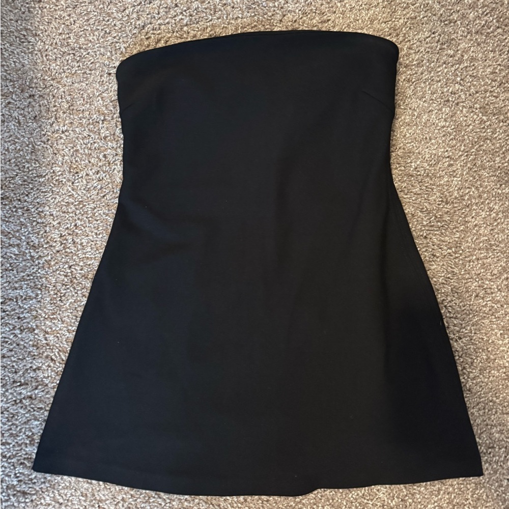 Zara Classic Black Strapless going out top